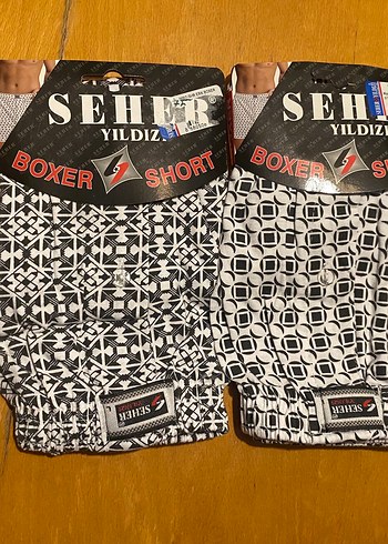 Diğer Seher Yildizi Siyah Beyaz Geometrik Boxer