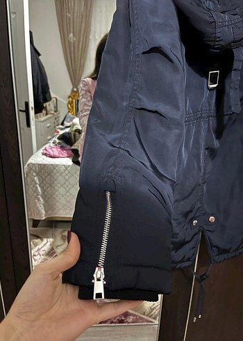 Düğmeli Lacivert Midi Kadın Ceket - Görsel 4