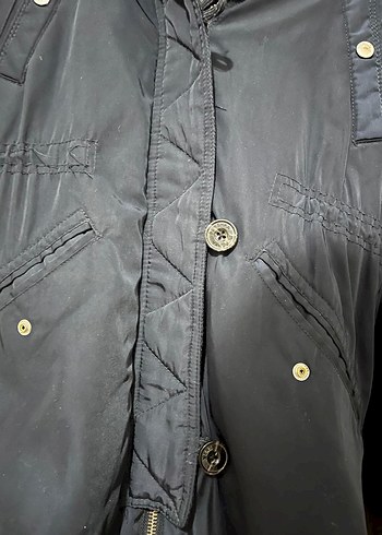 Düğmeli Lacivert Midi Kadın Ceket - Görsel 5