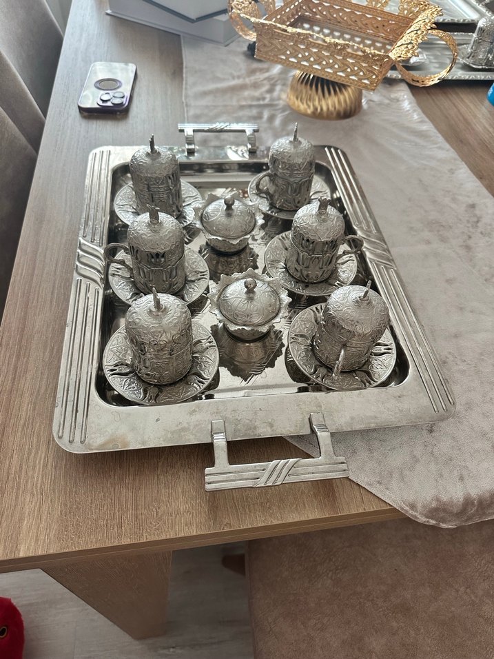 Gümüş Kapaklı Türk Kahvesi Fincan Seti - Görsel 2