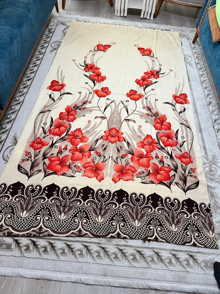 Vintage Çiçek Desenli antika Perde - Görsel 2