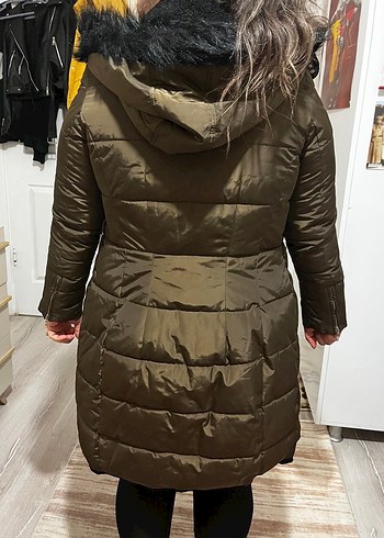 Kahverengi Kürklü Kadın Kışlık Mont - Görsel 4