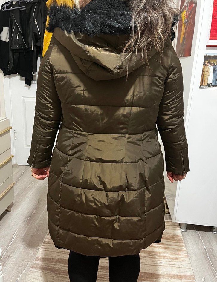 Kahverengi Kürklü Kadın Kışlık Mont - Görsel 4