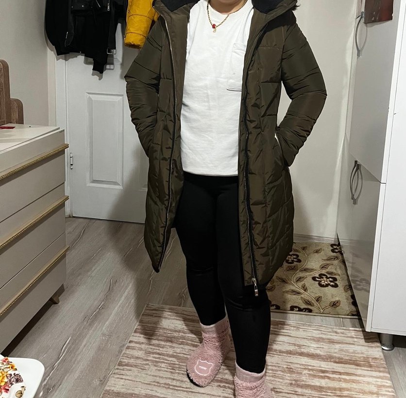 Kahverengi Kürklü Kadın Kışlık Mont - Görsel 3