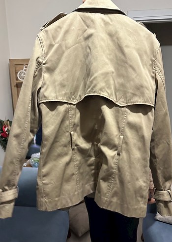 Bej Düğmeli Kadın Trençkot - Görsel 3