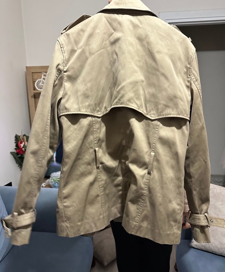 Bej Düğmeli Kadın Trençkot - Görsel 3