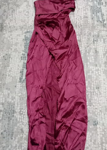 s Beden Bordo Drapeli Straplez Kadın