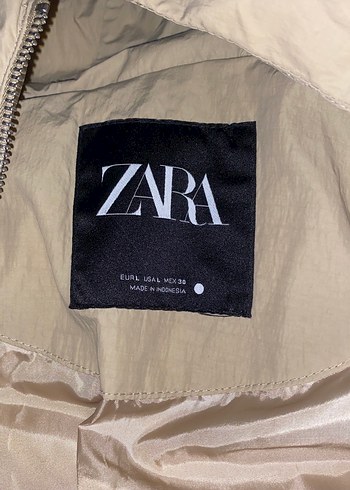 Bej Uzun Kadın Kışlık Mont, Fermuarlı, Yüksek Yakalı - Görsel 6