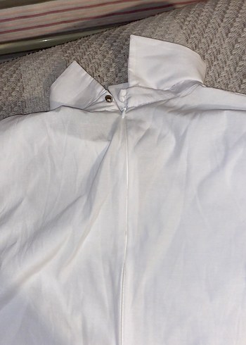 Beyaz Keten Kadın Gömlek - Görsel 2