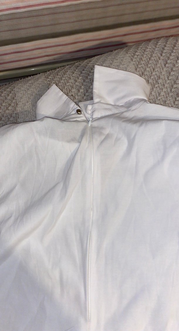 Beyaz Keten Kadın Gömlek - Görsel 2