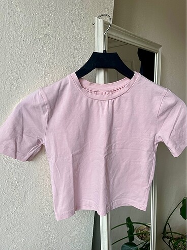 Pembe Crop Tişört