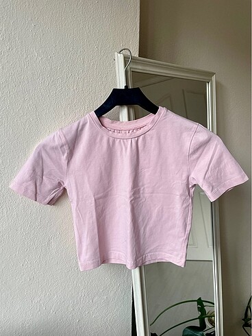 Diğer Pembe Crop Tişört