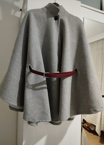 Gri Kuşaklı Kadın Panço - Görsel 5