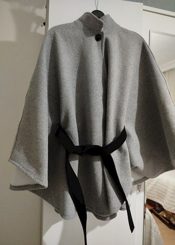 Gri Kuşaklı Kadın Panço - Görsel 3