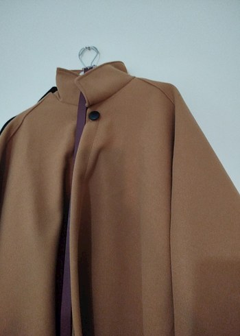 Bej Yüksek Yakalı Kadın Panço - Görsel 6