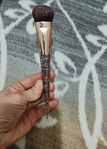 Parlak Saplı Çok Renkli Makyaj Fırçası fondöten fırçası - Görsel 5