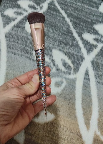 Parlak Saplı Çok Renkli Makyaj Fırçası fondöten fırçası - Görsel 6