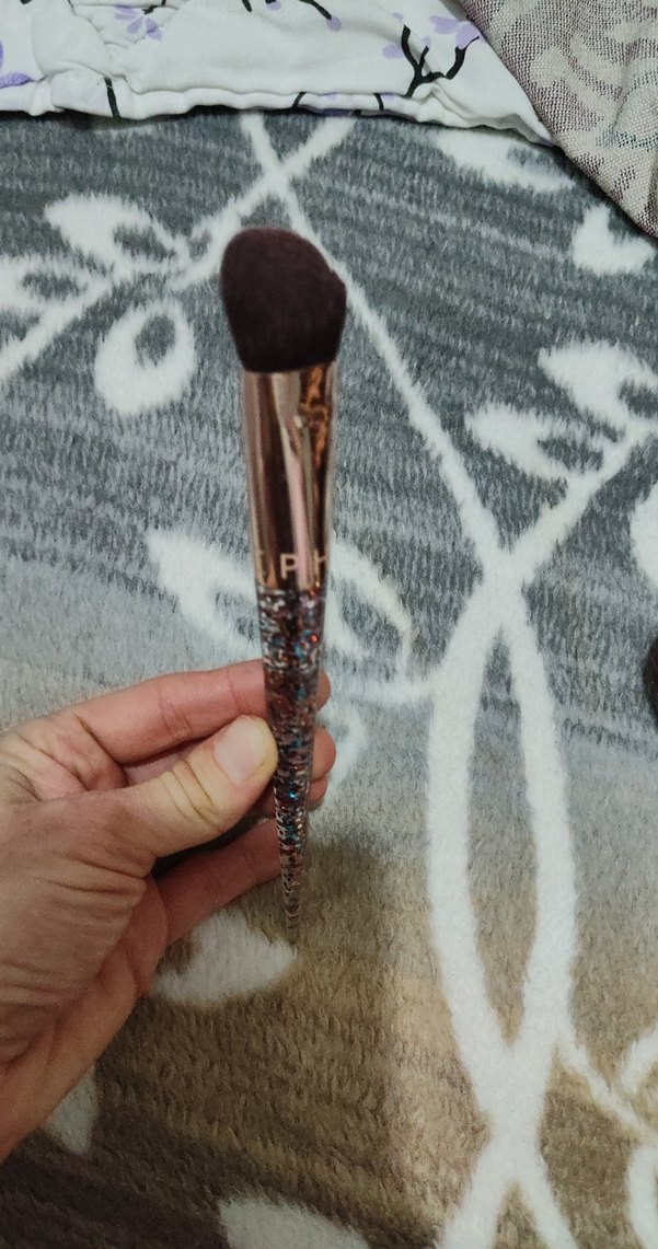 Parlak Saplı Çok Renkli Makyaj Fırçası fondöten fırçası - Görsel 4