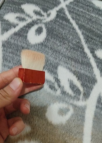 Bej Makyaj Fırçası Gri Detaylı kabuki fırca - Görsel 6