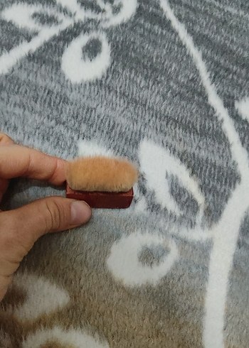 Bej Makyaj Fırçası Gri Detaylı kabuki fırca - Görsel 3