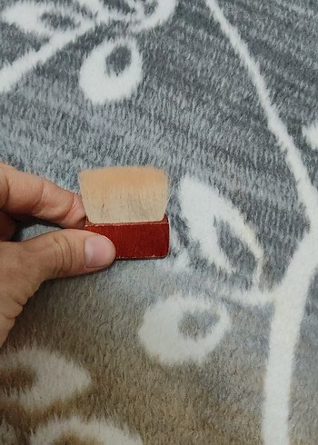 Bej Makyaj Fırçası Gri Detaylı kabuki fırca - Görsel 4