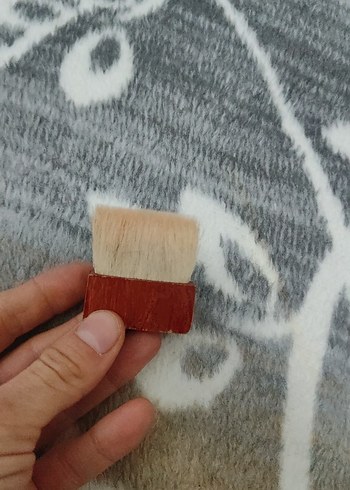 Bej Makyaj Fırçası Gri Detaylı kabuki fırca - Görsel 2