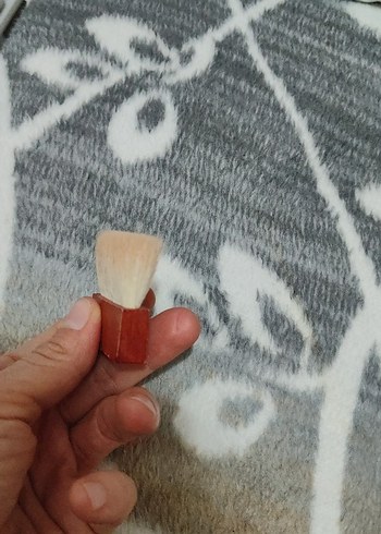 Bej Makyaj Fırçası Gri Detaylı kabuki fırca - Görsel 7