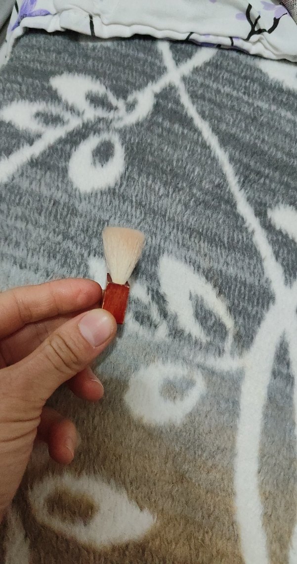 Bej Makyaj Fırçası Gri Detaylı kabuki fırca - Görsel 5