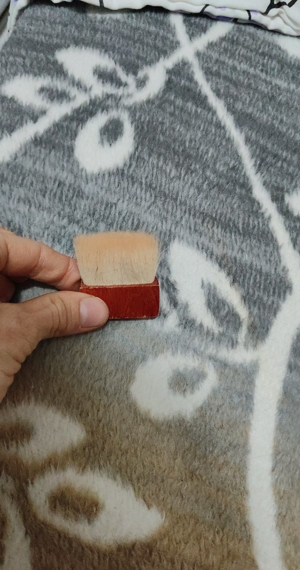 Bej Makyaj Fırçası Gri Detaylı kabuki fırca - Görsel 4