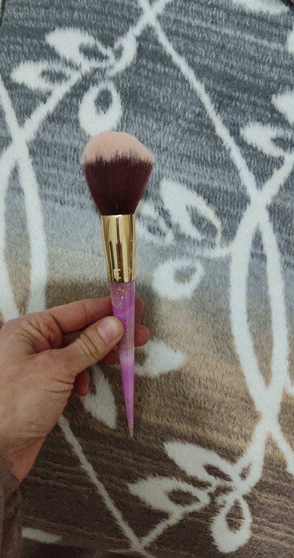 Pastel Pembe Makyaj Fırçası pudra fırçası - Görsel 3