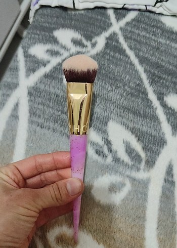 Pastel Pembe Makyaj Fırçası fondöten fırcası - Görsel 3
