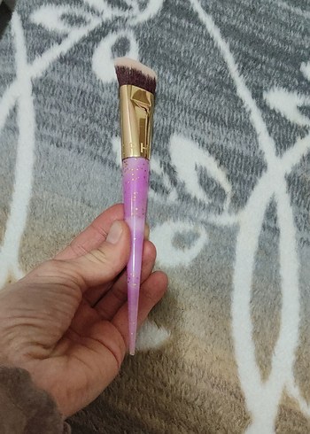 Pastel Pembe Makyaj Fırçası fondöten fırcası - Görsel 5