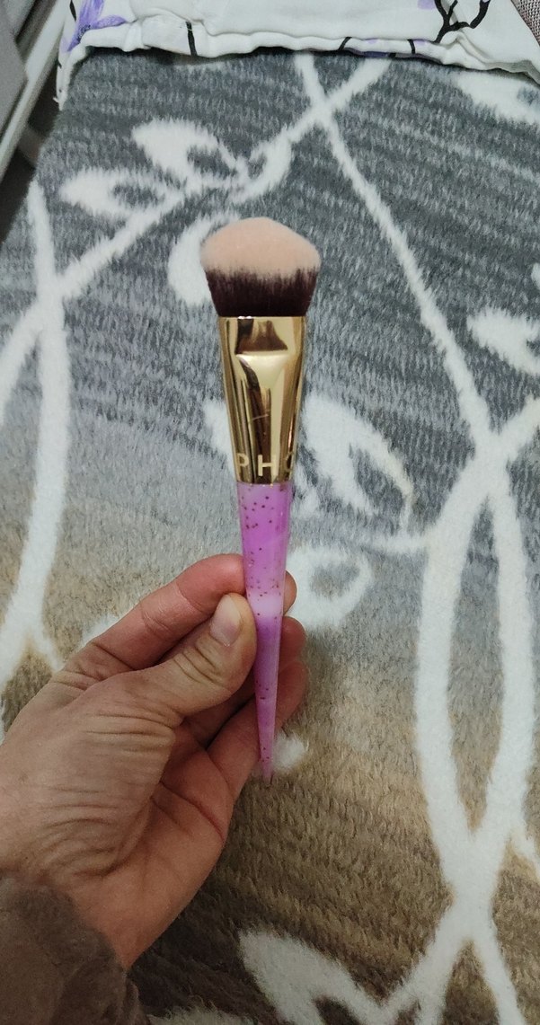 Pastel Pembe Makyaj Fırçası fondöten fırcası - Görsel 4