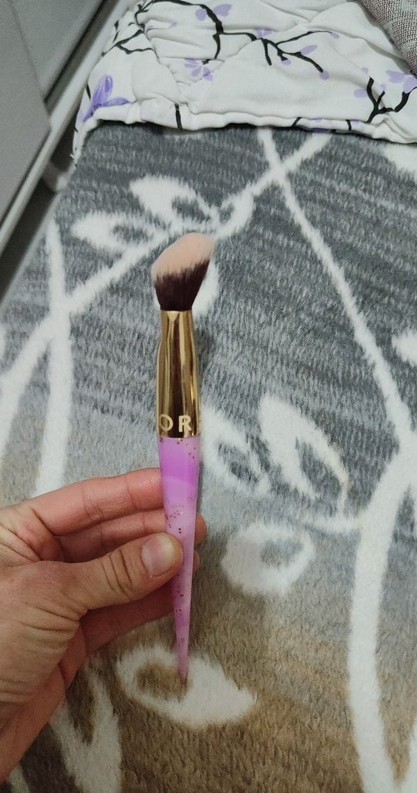 Pastel Pembe Makyaj Fırçası fondöten fırcası - Görsel 2