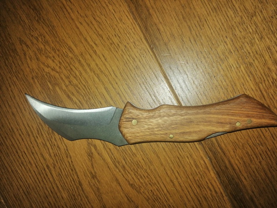 Kavisli Bıçak, Kahverengi Ahşap Saplı - Görsel 3