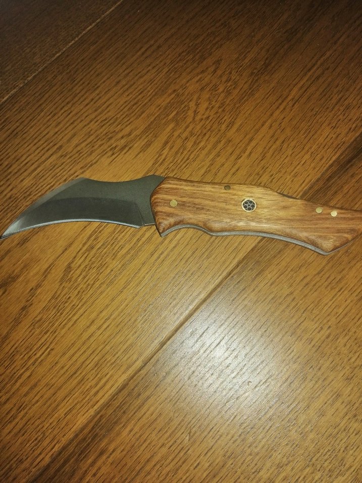 Kavisli Bıçak, Kahverengi Ahşap Saplı - Görsel 2