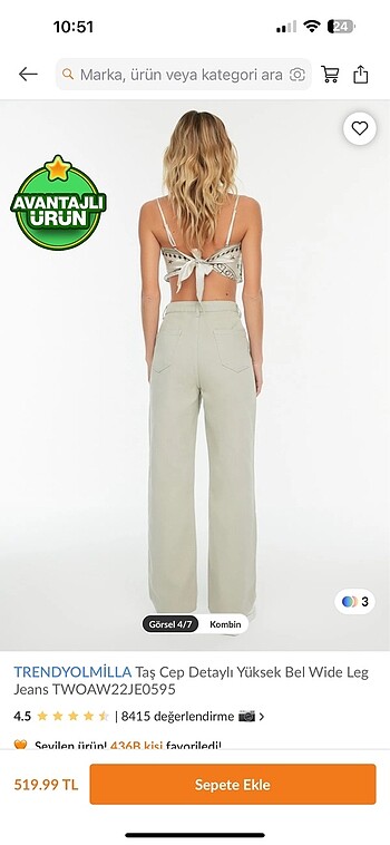 Trendyol & Milla bol paça jeans