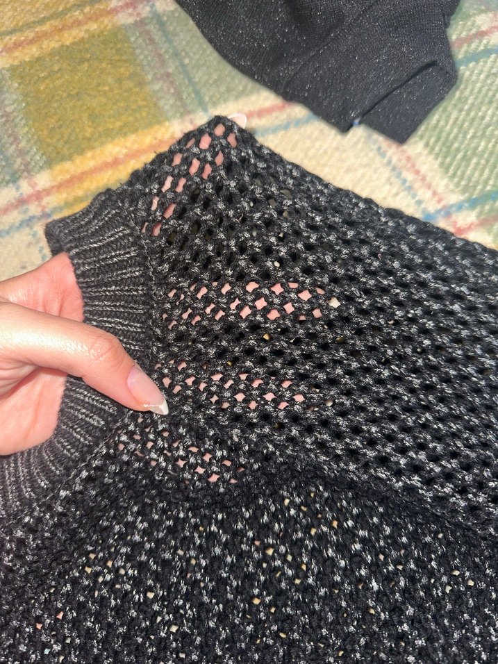 Siyah Örgü Kadın Kazak - Görsel 2