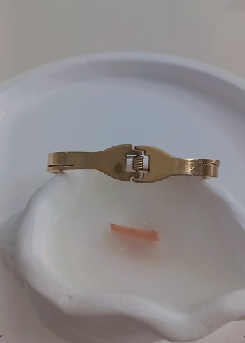 Altın Renkli Roma Rakamlı Kadın Bileklik kelepçeli Çelik - Görsel 3