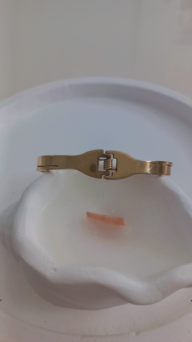 Altın Renkli Roma Rakamlı Kadın Bileklik kelepçeli Çelik - Görsel 3