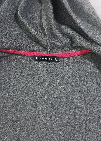 Gri Fermuarlı Kapüşonlu Kadın Sweatshirt - Görsel 5