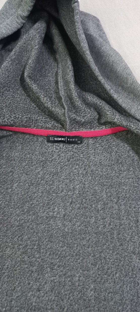 Gri Fermuarlı Kapüşonlu Kadın Sweatshirt - Görsel 5