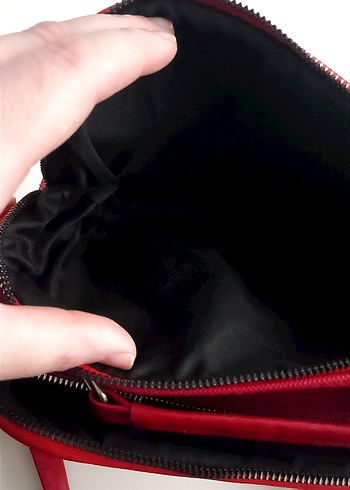 Kırmızı Kadın Çanta Fermuarlı Modern 1 defa kullanıldı - Görsel 7