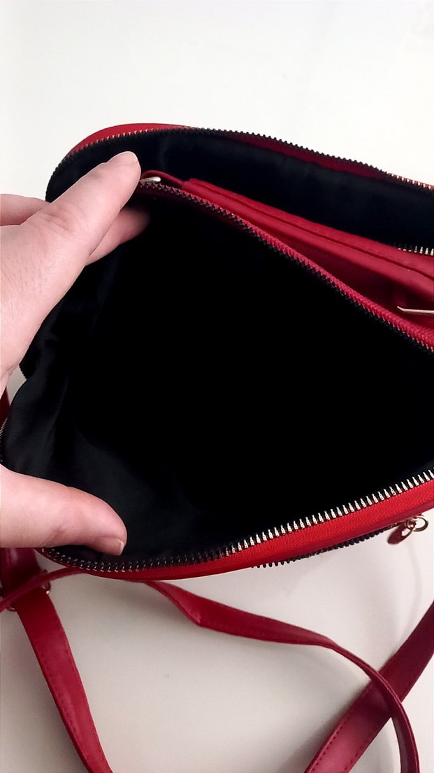 Kırmızı Kadın Çanta Fermuarlı Modern 1 defa kullanıldı - Görsel 5