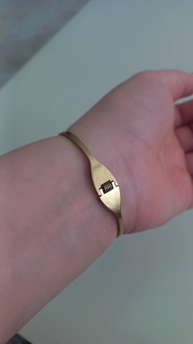 Klasik Zarif Altın Tokalı Bileklik kelepceli Çelik - Görsel 3