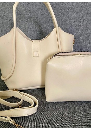 Beyaz Deri Minimalist Kadın Çanta - Görsel 2