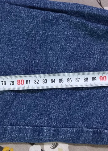 Düğmeli Mavi Kadın Denim Pantolon - Görsel 5