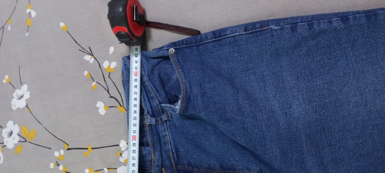 Düğmeli Mavi Kadın Denim Pantolon - Görsel 3