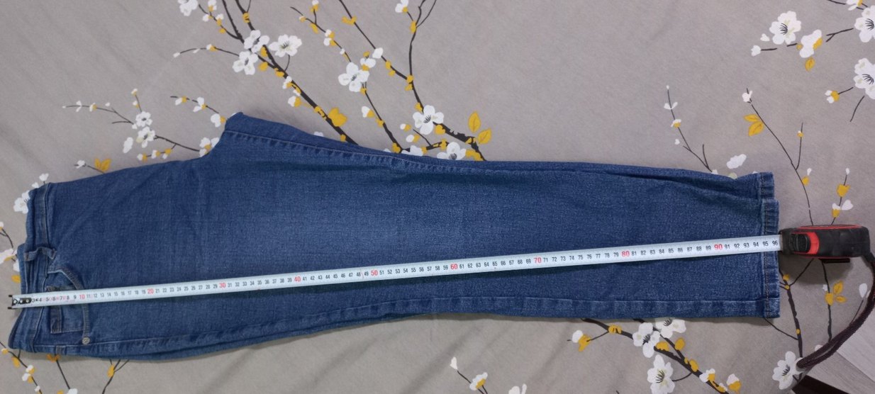 Düğmeli Mavi Kadın Denim Pantolon - Görsel 4