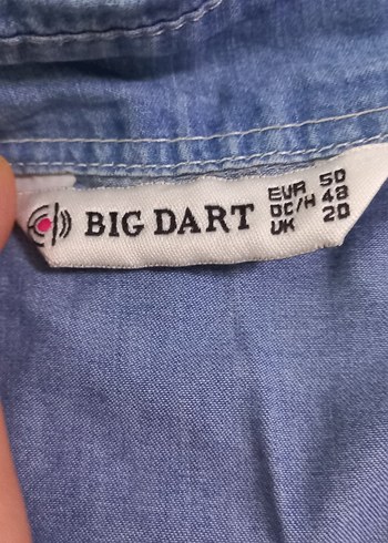 Düğmeli Mavi Kot Gömlek - Görsel 3